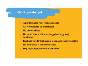 10. Foglalkozás Tegyünk együtt azért, hogy ne legyen bullying az osztályban! 2.