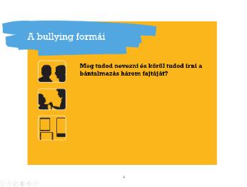 1. Foglalkozás Mit jelent a bullying? 2. Közös tevékenység: Mi a bullying? Szociometrikus választás Kihez milyen bullying -definíció áll közel?
