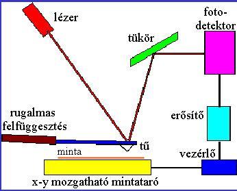 Atomi méretek vizsgálata Az AFM alapelve Atomi Erő Mikroszkóp AFM (Atomic Force M.