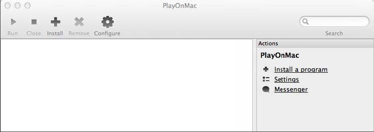 Dopodiché, PlayOnMac è pronto