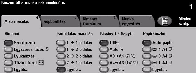Kétoldalas Egy- vagy kétoldalas eredetikről A5 és A3 méret között automatikusan készíthet kétoldalas másolatokat.