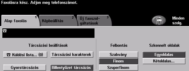 Szkennelt oldalak Ezzel adhatja meg, hogy az eredetik egyoldalasak vagy kétoldalasak. Kétoldalas eredetik esetében a tájolás is beprogramozható.