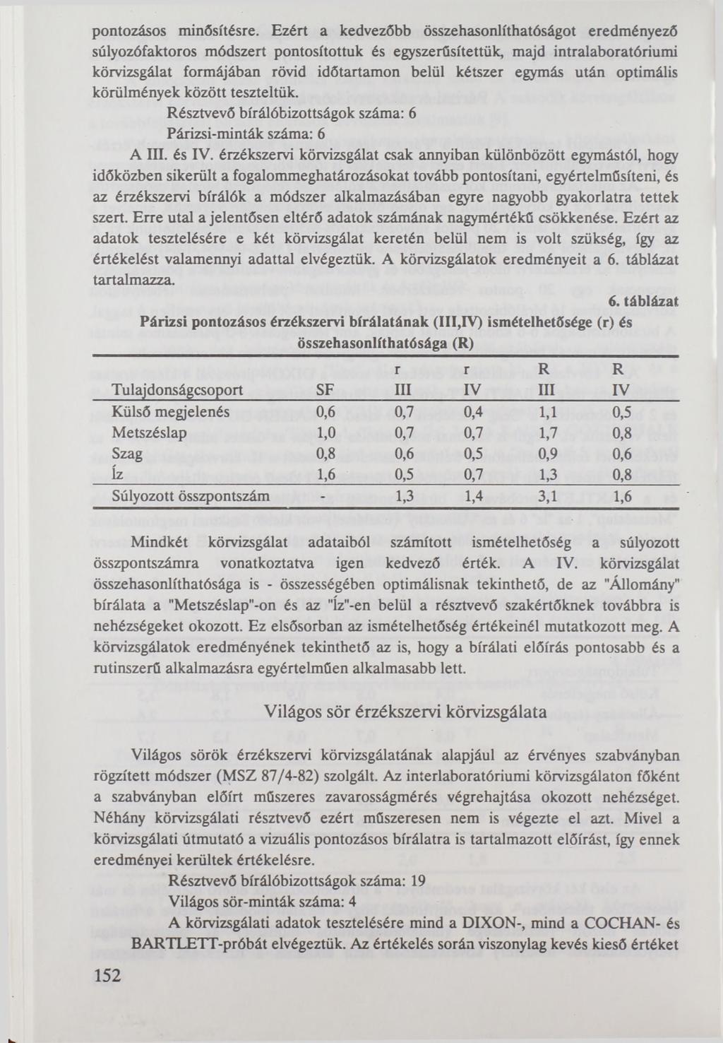 pontozásos minősítésre.
