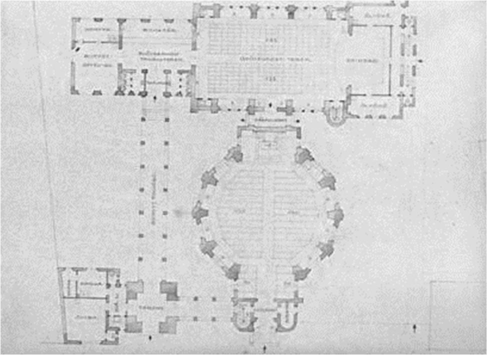 101 69. kép: Szeghalmy Bálint, Lévai evangélikus templom terve, 1940 körül (forrás: Keszthelyi Református Egyházközség gyűjteménye, Dr.