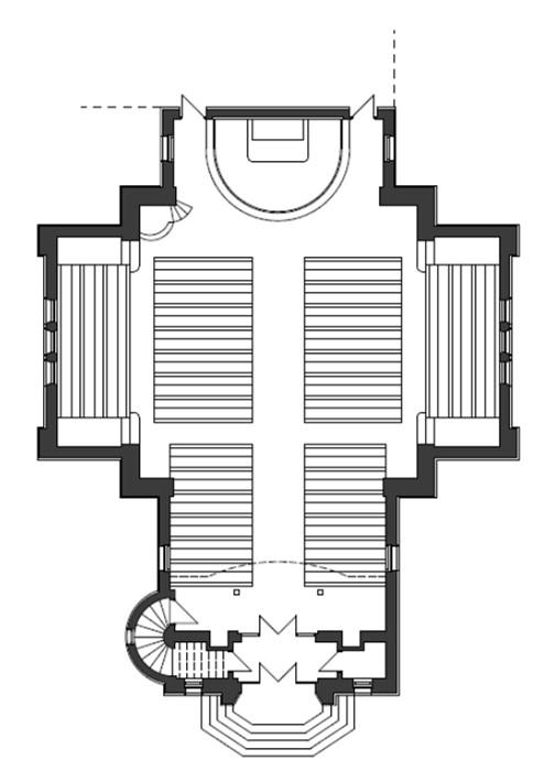 99 A centralizáló, de nem tisztán görög kereszt alaprajzú templomok közül izgalmas térlefedésével kitűnik a pestszentlőrinci Élő Kövek temploma (Benkő János, 1932). (64.