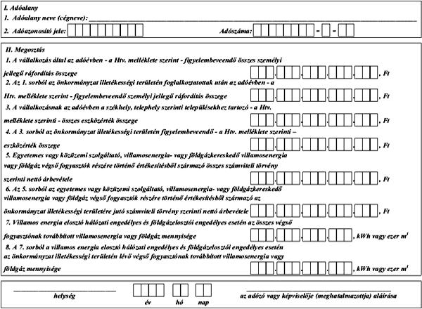 Magyar joganyagok - 35/2008. (XII. 31.) PM rendelet - az önkormányzati adóhatóságok18. G jelű betétlap 2008.