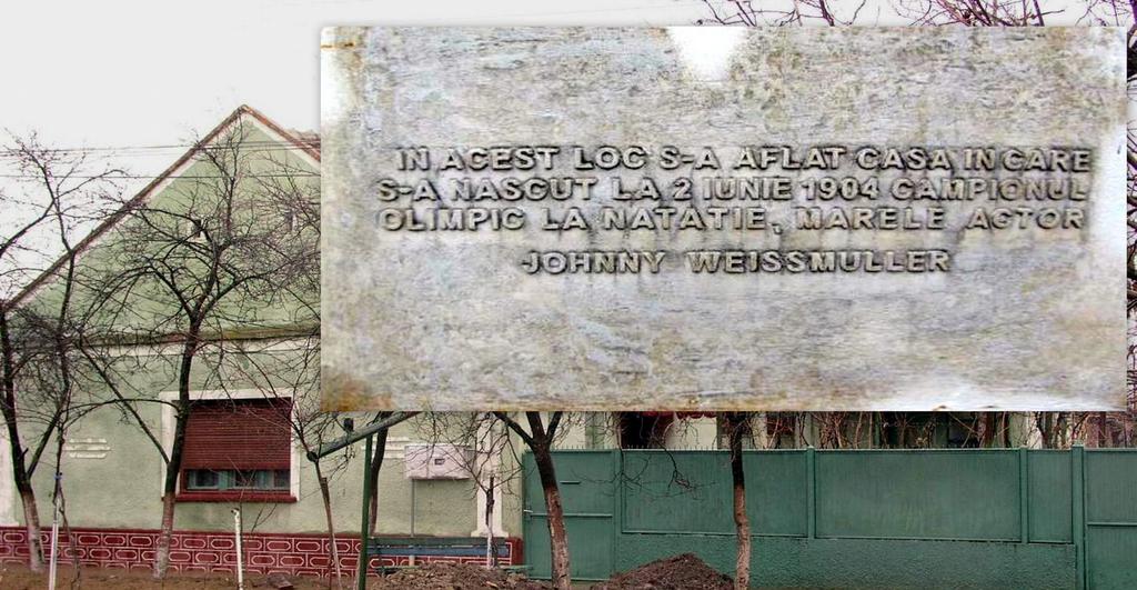 163 Johnny Weissmüller feltételezett temesvári szülőháza, s az ingatlanról eltávolított emléktábla Barbara Sartorius, Peter Weissmüller (Johnny, azaz Tarzan édesapja) és Michael Weissmüller, id.
