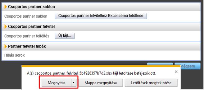 egy Excel táblázat alapján.