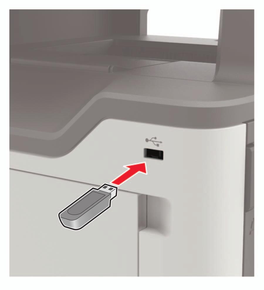 Beolvasás 55 Beolvasás flash-meghajtóra 1 Tegye az eredeti dokumentumot az automatikus lapadagoló tálcájába vagy a lapolvasó üveglapjára. 2 Helyezze be a flash-meghajtót.