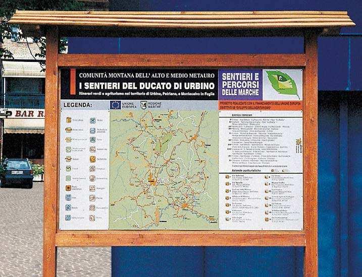 x 72 x 253 375U URBINO információs tábla kezelt északi