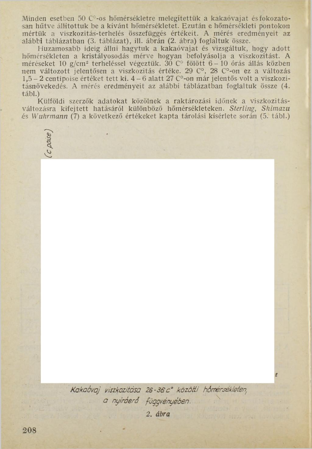 Minden esetben 50 C -os hőmérsékletre melegítettük a kakaóvajat és fokozatosan hűtve álhtottuk be a kívánt hőmérsékletet.