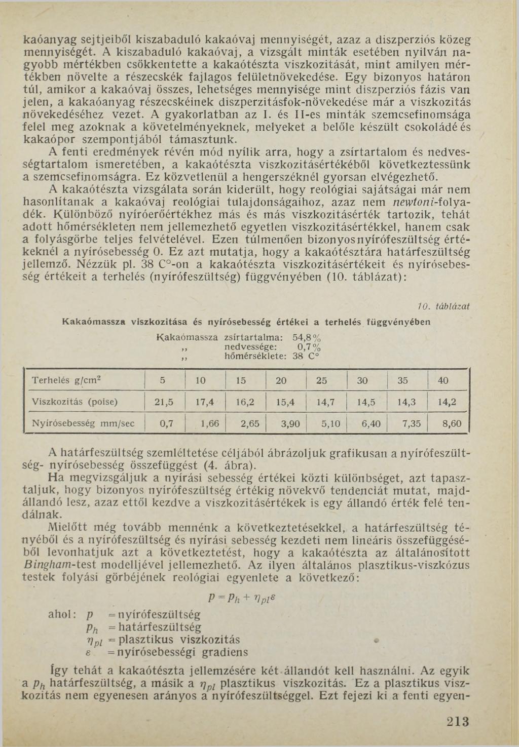 kaóanyag sejtjeiből kiszabaduló kakaóvaj mennyiségét, azaz a diszperziós közeg mennyiségét.