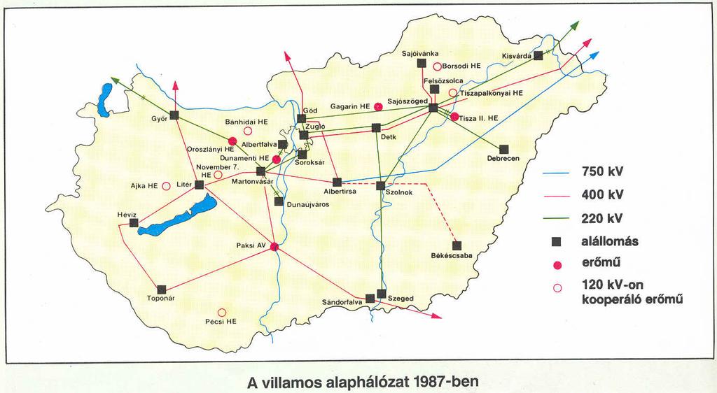 1952: Kisigmánd-Érsekújvár (Nove-Zamky), 1953: Vác-Beszterce (Bistricany) 120 kv 1958: Söjtör-Varasd (Nedeljanec), 1959: Szeged-Szabadka (Subotica) 120 kv 1962: Sajószöged-Munkács (Munkacevo) 220 kv