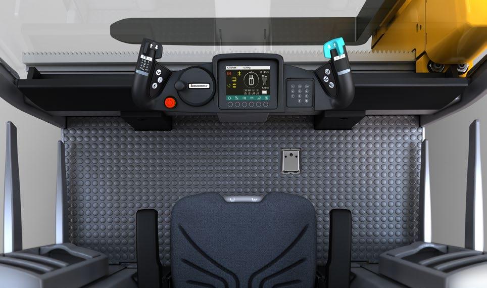 410/412/514//516 Az alapfelszereltsége Rugózott, lehajtható komfortülés az álló és ülő helyzetű kezelés érdekében. Ergonomikus fülke sok mozgásszabadsággal és alacsony beszállással.