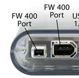 FireWire csatlakozók FireWire IEEE1394B port (9-pin) FireWire IEEE1394A