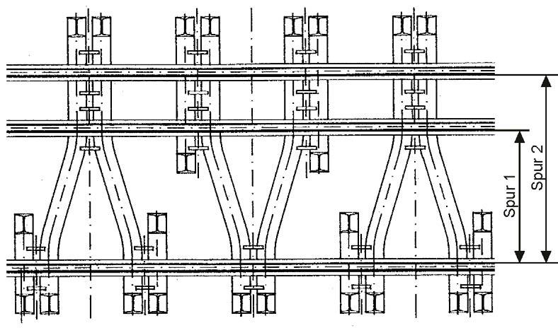 Az Y-aljhoz tartozó sínleerősítés A vasúti pálya mintakeresztszelvénye Y-aljas