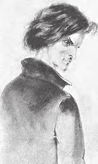 A XIX. SZÁZAD REGÉNYE 110 P. Boklevszkij: Rszkolnyikov. F. Dosztojevszkij Bűn és bűnhődés c. regényének illusztrációja, 1880-as évek A főhős belső világa gyakran kettészakadtnak tűnik.