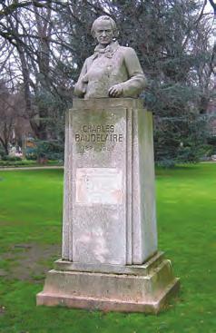 FRANCIAORSZÁG CHARLES BAUDELAIRE Charles Baudelaire mellszobra Párizsban a Luxemburg-kertben, 1933 eléjük.