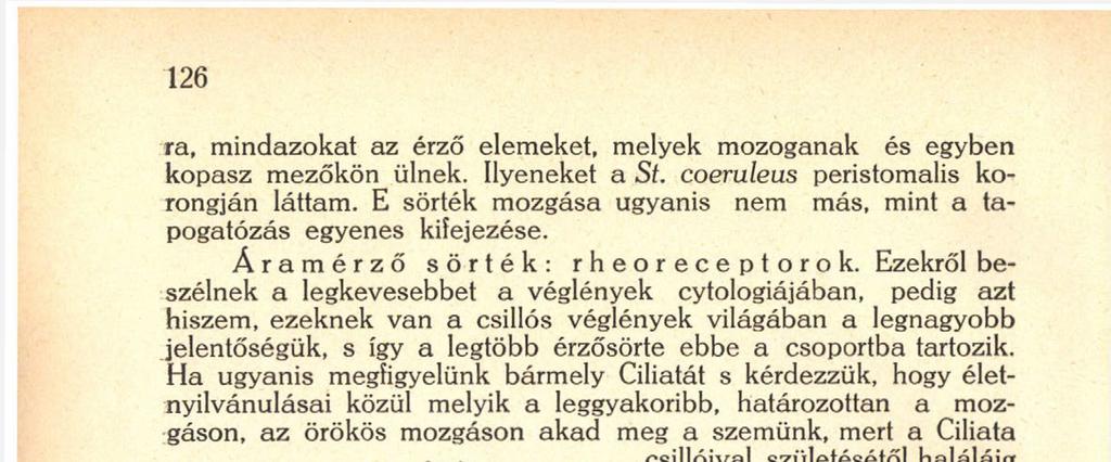1 9 receptorsorok, melyekben a gyűrűk a sörtétlen receptorokat jelzik s a vesszők érzősörtéket jelölnek. Az 1., 2. és 9.