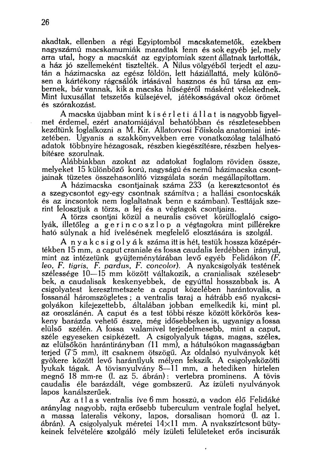 26 akadtak, ellenben a régi Egyiptomból macskatemetők, ezekben nagyszámú macskamumiák maradtak fenn és sok egyéb jel, mely arra utal, hogy a macskát az egyiptomiak szent állatnak tartották, a ház jó