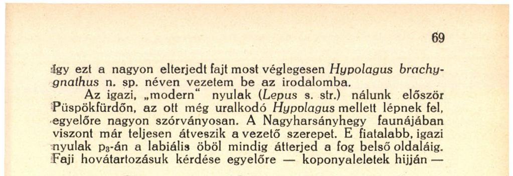 А Рз törzsfejlődésén alapuló származástani kapcsolatok, melyek az Alilepus-Pliolagus-Hypolagus-Lepus nemek között fennállanak a filogenetikai és földtörténeti sorrend teljes megegyezése