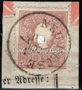 000 Ft kivágás 1858. Könyvnyomat dombornyomással, I. típusú, kivágáson erdélyi lebélyegzéssel. / 1858. Typography with embossed printing, type I.