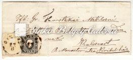 tétel Kikiáltási ár: 50.000 Ft 1858. Könyvnyomat dombornyomással András-kereszt, piros 42. tétel 1858-as kiadások / 1858 issues Kikiáltási ár: 140.000 Ft 1858.08.11.