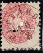 Typography with embossed printing, PESTH cancellation and 14 perforation. 1863.10.29. Távolsági levél, Sissch/Banhof-AGRAM között. Kikiáltási ár: 7.000 Ft 1863.08.13.