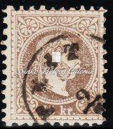 Typography Stamp with greyish violet color and KASSA/REGISTERED cancellation. Kikiáltási ár: 26.000 Ft 1867.