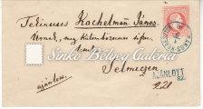 5 krajcáros díjjegyes boríték, hátoldali bélyeg hiányzik. Kék színű bélyegzővel. Ritka! / 1870.09.01. Recommended letter between Rákoskeresztúr and Selmecz.