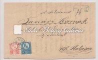 -os réznyomású bélyeggel bérmentesítve. / 1874. 08. 10. Registered long-distance letter. Between Budapest-Halmi. Franked with 4x5 kr. Engraved stamps. Kikiáltási ár: 18.000 Ft 1874.07.30.