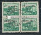 Stalin-Mourning block on a registered express letter. Manualy pressed, with ﬁrst day cancellation (120 000 HUF) 1956.