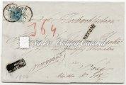 Long-distance letter between Fogaras-Herrmannstadt. Franked with a dark red 3 kr. I. type stamp on hand-made paper. 1857. 01. 19. Távolsági levél. Ruszkberg-Herrmannstadt között.