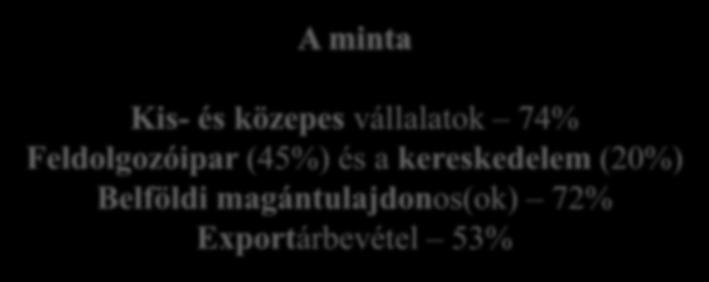 6 A 2013-as felmérés A felmérésről Kilábalás göröngyös talajon Adatfelvétel: 2013. május november. Köszönet a 300 vállalat vezetőinek.