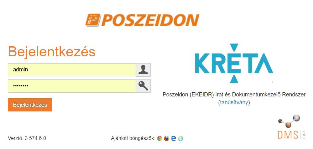 KRÉTA-Poszeidon modul A belépéshez szükséges információkat a Tankerületek tudják Önöknek megadni.