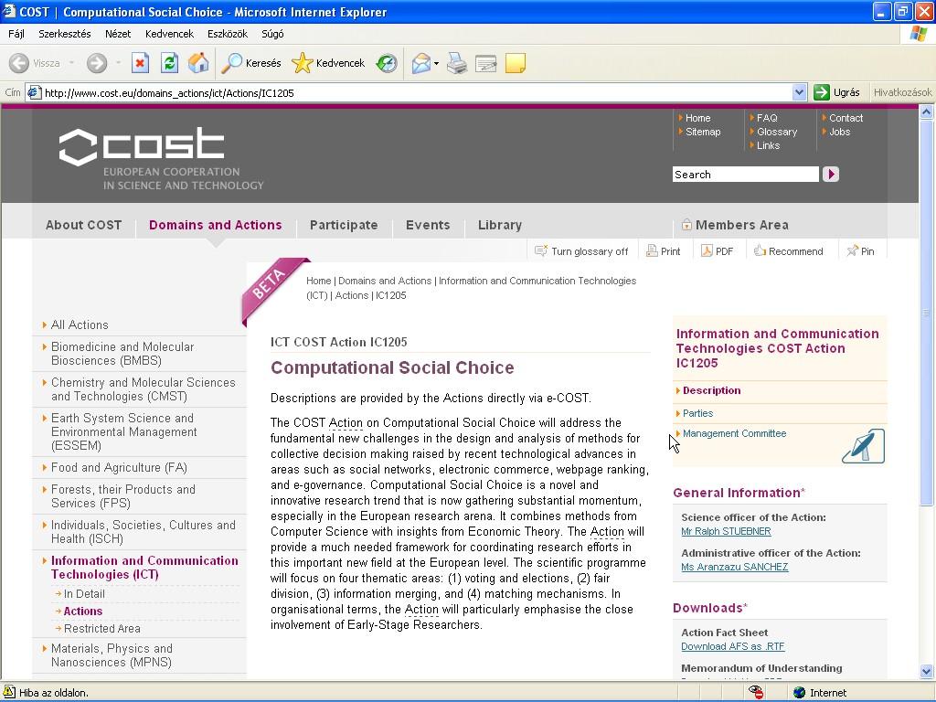 COST Action on