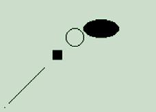 CircleOut(85, 85, 10); 157. ábra A grafikus kijelző ábrái 13. EllipseOutEx(115, 95, 20, 10, DRAW_OPT_FILL_SHAPE); 14. Wait(SEC_1); 15. LcdExit(); 16. return 0; 17.