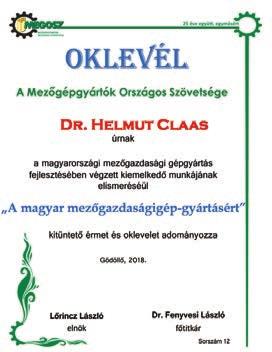 augusztus 27-re szervezett díjátadó program két kiemelt részből állt: a nap első részében Andreas Szakácsi ügyvezető szakszerű kalauzolásával a magyar vendégek megtekintették a harsewinkeli 170 ezer