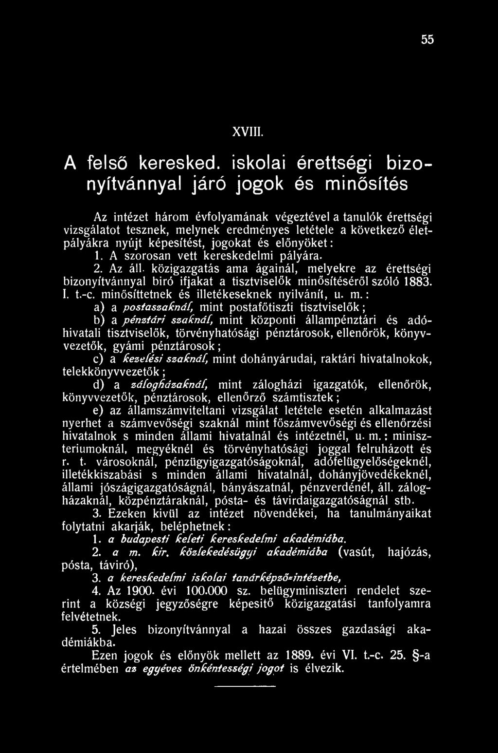 55 XVIII. A felső keresked.