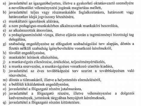 feladati közül: Az átruházott