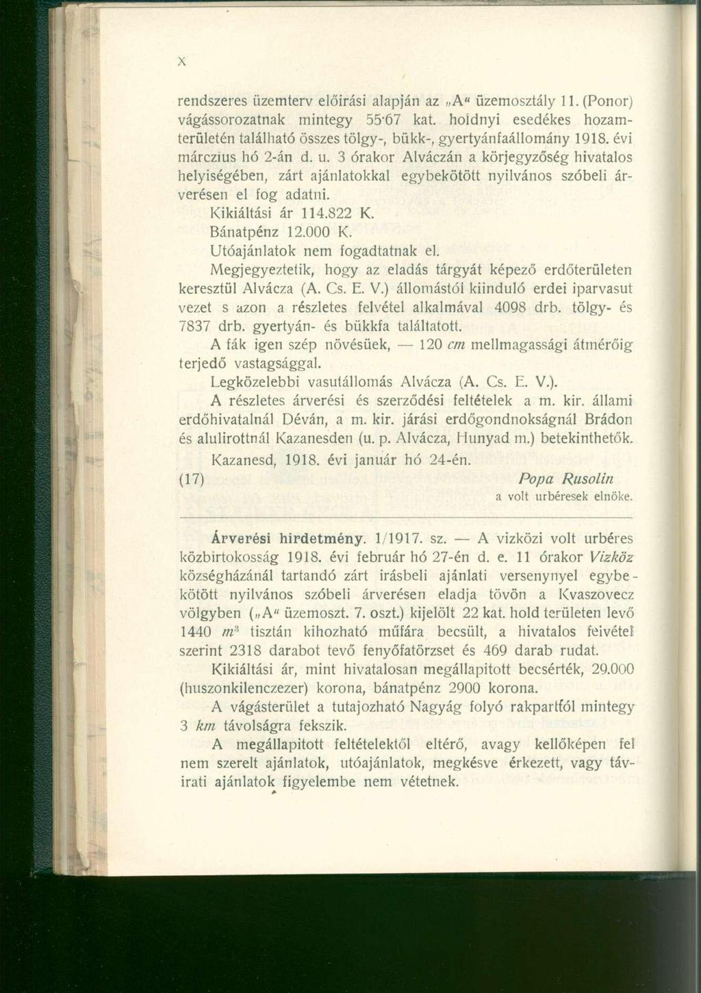 rendszeres üzemter v előírás i alapjá n a z A " üzemosztály ll.(ponor) vágássorozatnak minteg y 55-67 kat.