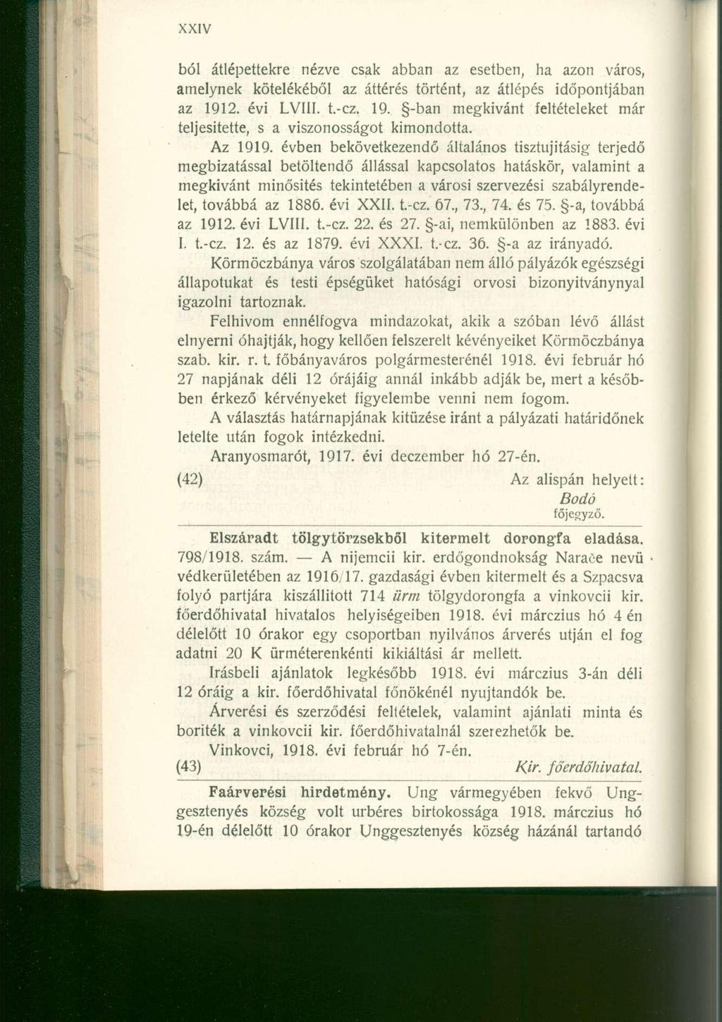 ból átlépettekr e nézv e csa k abba n a z esetben, h a azo n város, amelynek kötelékébő l a z áttéré s történt, a z átlépé s időpontjába n az 191