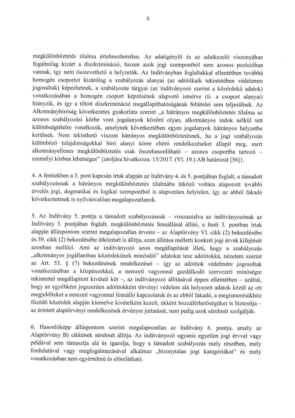 megkülönböztetés tilalma értelmezhetetlen.