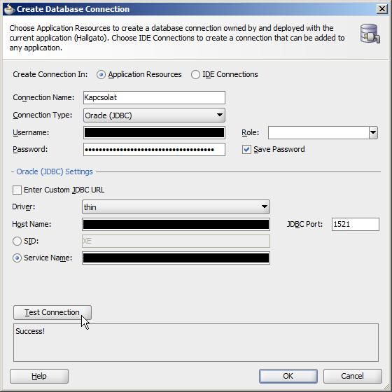 Miután mindent beállítottunk, ne felejtsük el megnyomni a Test Connection gombot,