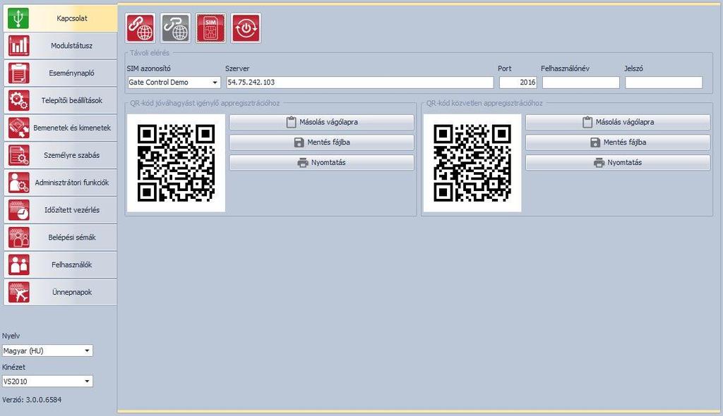 4.3.5 QR-kód A Kapcsolat oldalon található QR-kódok a mobilalkalmazás egyszerű regisztrálására szolgál, azaz a kapcsolati adatok egyszerű beolvasására a mobilalkalmazásban.