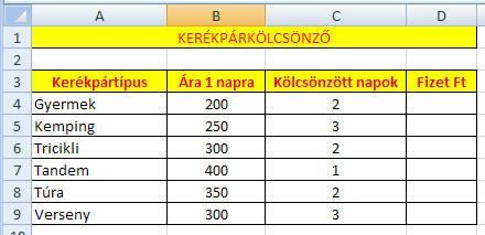 Készíts egy Törzsvásárlói oszlopot, amelyben 10 % kedvezménnyel jelennek