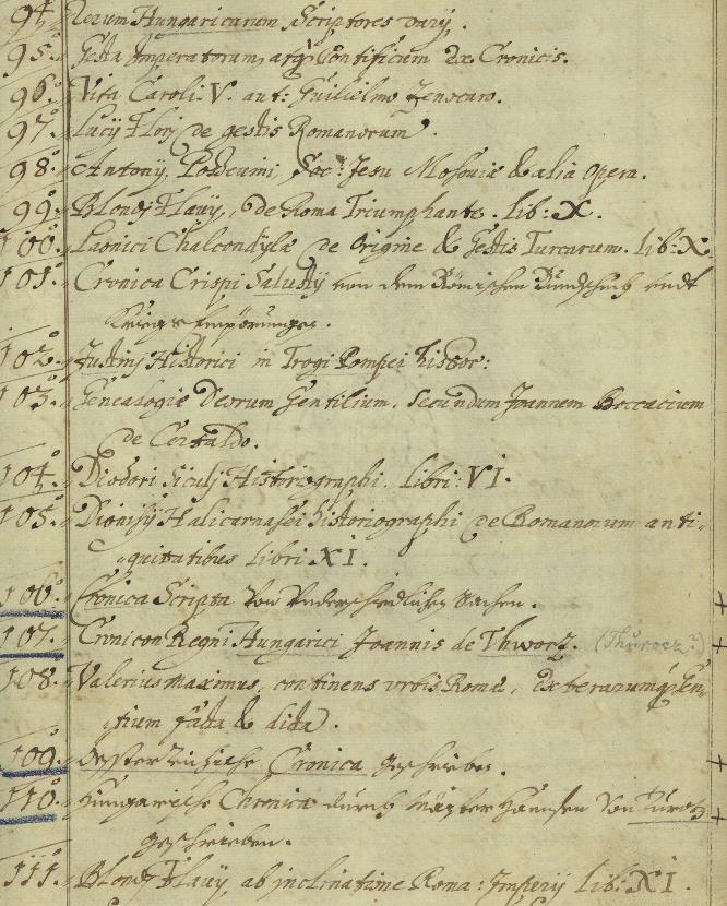Az olvasmánytörténeti források Illésházy István (1603) nádornak, Kutassy János (1601) esztergomi érseknek, Michael Halicius (1674) szászvárosi iskolarektornak, Dorothea Drechsler (1702)