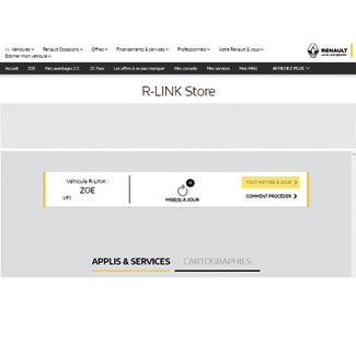 R-LINK STORE (4/5) 4 KEZDŐLAP/KATALÓGUS ALKALMAZÁSAIM ÉS SZOLGÁLTATÁSAIM Súgó 3 Frissítések keresése Csatlakoztassa a(z) My Renault fiókját, válassza ki az Összes szolgáltatásom megnyitása, majd az