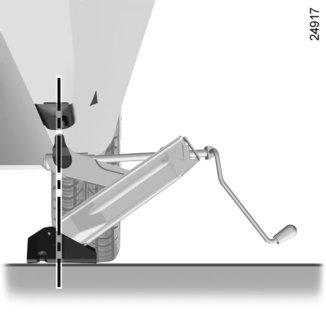 Állítsa le forgalomtól távol a gépkocsit, vízszintes, nem csúszós, szilárd talajon (ha szükséges, helyezzen szilárd tartóelemet az emelő talprésze alá).