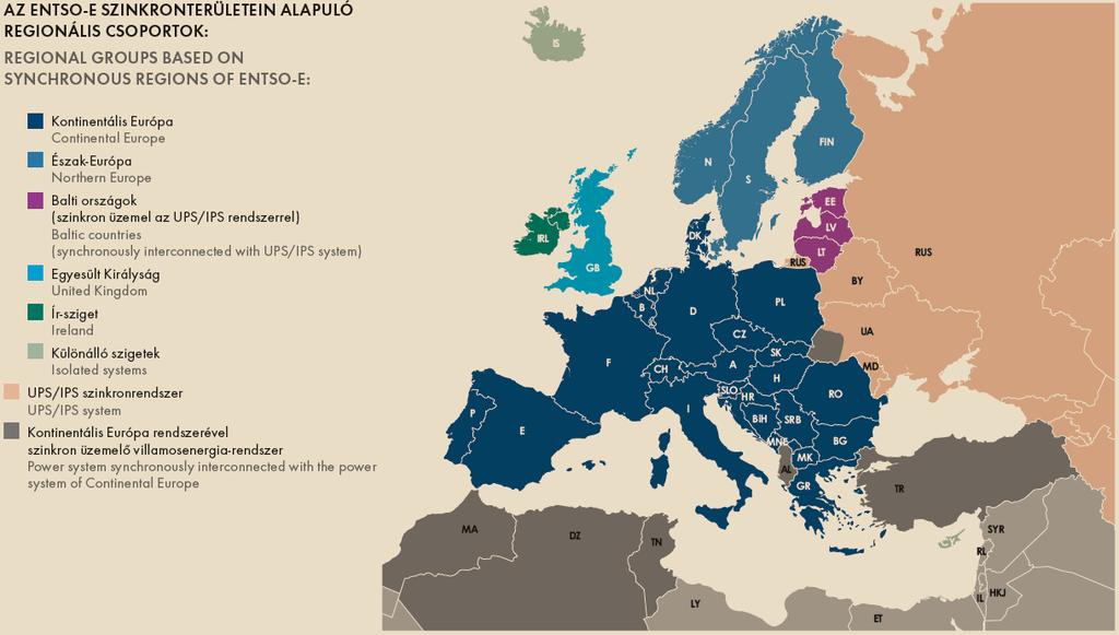 8. kép Az európai szinkron területek ma 2006. NOVEMBER 4.